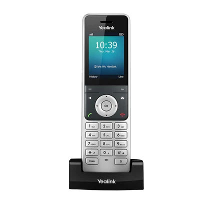 Yealink W56P DECT cordless handset in charging cradle