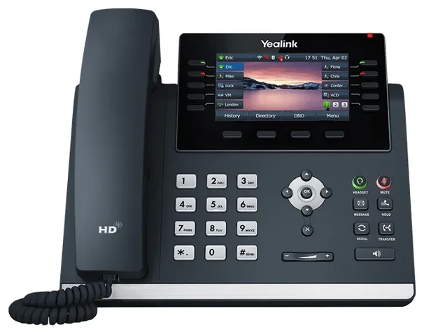 Yealink T46U IP desk phone with 4.3-inch colour display and 10 programmable buttons