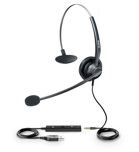Yealink UH33 corded mono headset with USB controller